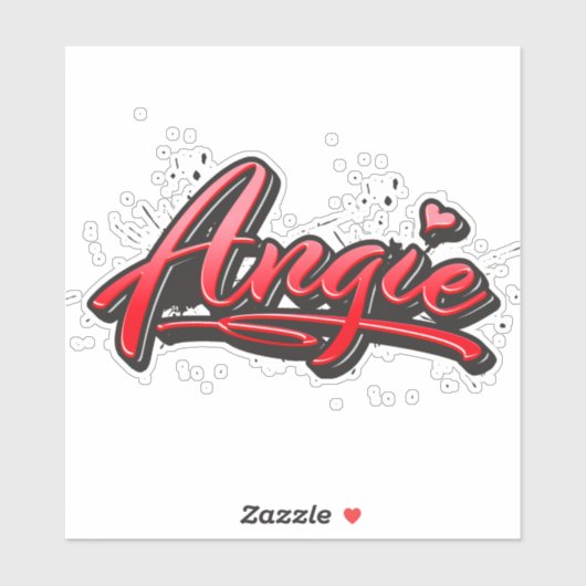 Angie red Heart Graffiti Aufkleber Sticker (Vel)