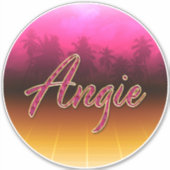 Angie Vorname Name golden pink Aufkleber Sticker (Voorkant)