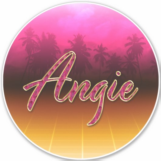 Angie Vorname Name golden pink Aufkleber Sticker (Voorkant)