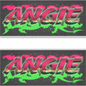 Angie Vorname Name Graffiti Aufkleber Sticker (Voorkant)