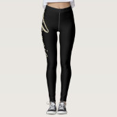 Angie white gold Handwriting Hose Leggings (Voorkant)