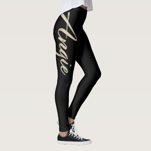 Angie white gold Handwriting Hose Leggings (Rechts)