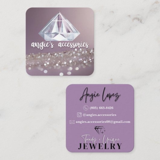 Angie's Accessoires Custom Order Visitekaartje (Voorkant / Achterkant)