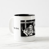 Angie's Art "Seeing Spots"-Mok Tweekleurige Koffiemok (Voorkant links)