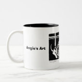 Angie's Art "Seeing Spots"-Mok Tweekleurige Koffiemok (Links)