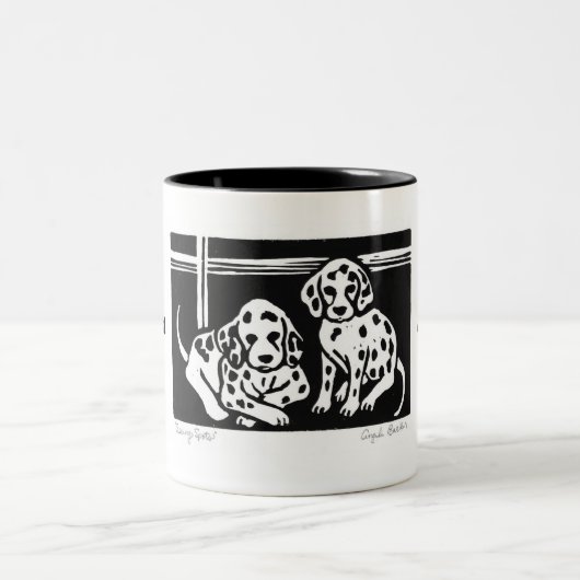 Angie's Art "Seeing Spots"-Mok Tweekleurige Koffiemok (Center)