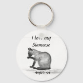 Angie's kunst "Siameese kat" Sleutelhanger (Voorkant)