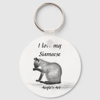 Angie's kunst "Siameese kat" Sleutelhanger