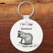 Angie's kunst "Siameese kat" Sleutelhanger (Voorkant)