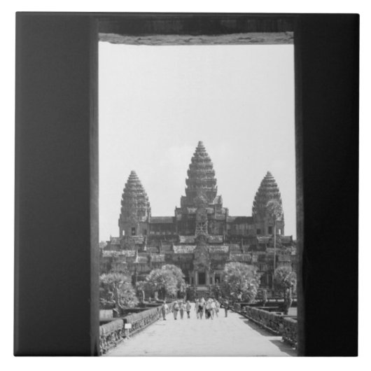 Angkor Cambodja, Angkor Wat Deurzicht 2 Tegeltje (Voorkant)