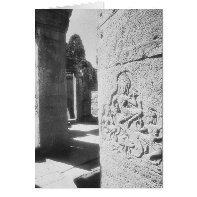 Angkor Cambodja, Apsara beeldhouwen De Bayon 2 (Voorkant)