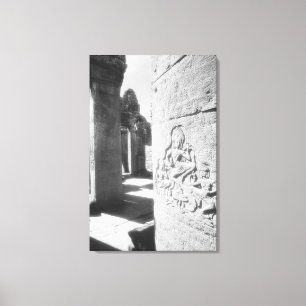 Angkor Cambodja, Apsara Beeldhouwwerk De Bayon 2 Canvas Afdruk