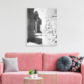 Angkor Cambodja, Apsara Beeldhouwwerk De Bayon 2 Canvas Afdruk (Insitu (Woonkamer))