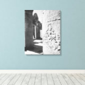 Angkor Cambodja, Apsara Beeldhouwwerk De Bayon 2 Canvas Afdruk (Insitu (Houten vloer))