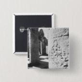 Angkor Cambodja, Apsara beeldhouwwerk De Bayon 2 Vierkante Button 5,1 Cm (Voorkant /achterkant)