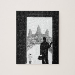 Angkor Cambodja, Deur en Persoon Angkor Wat Legpuzzel