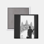 Angkor Cambodja, Deur en persoon Angkor Wat Magneet (Voorkant / Achterkant)