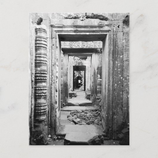Angkor Cambodja, Deuren Preah Khan Briefkaart (Voorkant)