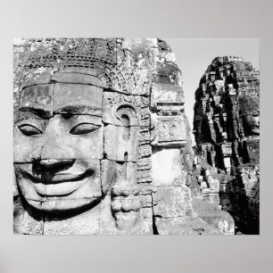 Angkor Cambodja, kopt de Bayon Poster