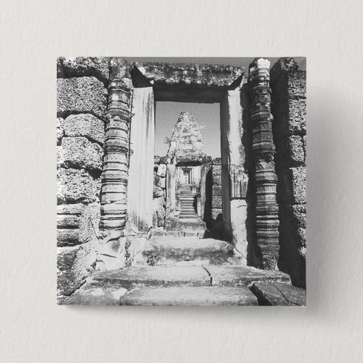 Angkor Cambodja, Pre Rup Tempel Vierkante Button 5,1 Cm (Voorkant)