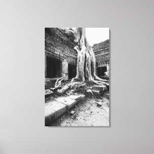 Angkor Cambodja, Ta Prohm Boom Canvas Afdruk