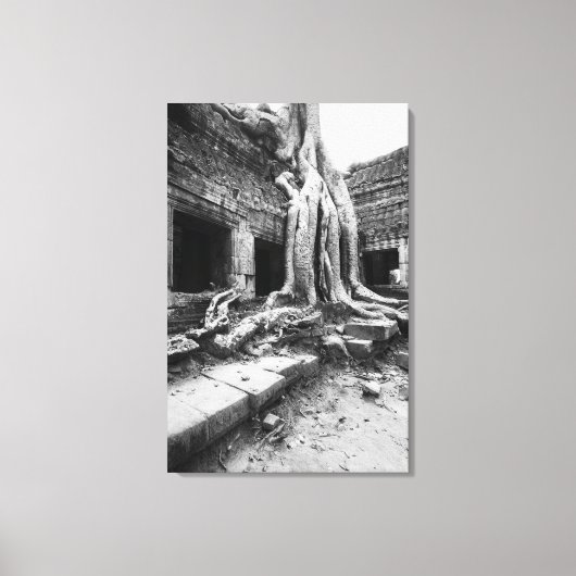 Angkor Cambodja, Ta Prohm Boom Canvas Afdruk (Voorkant)