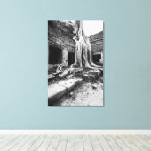 Angkor Cambodja, Ta Prohm Boom Canvas Afdruk (Insitu (Houten vloer))