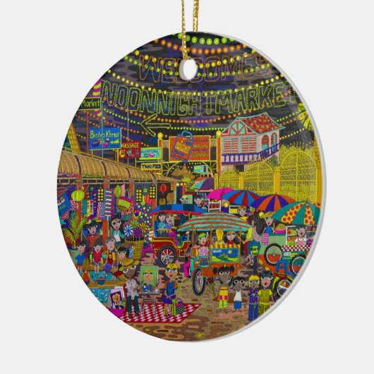 "Angkor Night Market" Keramisch Ornament (Links)
