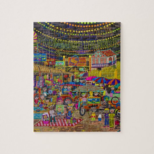 "Angkor Night Market" Legpuzzel (Verticaal)