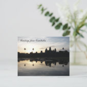 angkor reflecteert briefkaart (Staand voorkant)