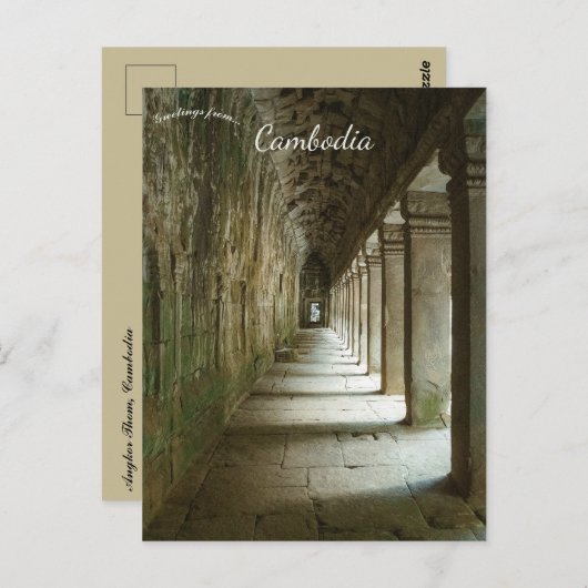 Angkor Thom Cambodja Briefkaart (Voorkant / Achterkant)