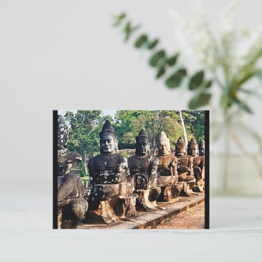 Angkor Thom God Statues  Briefkaart (Staand voorkant)