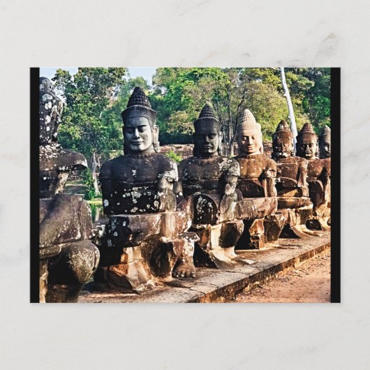 Angkor Thom God Statues Briefkaart (Voorkant)
