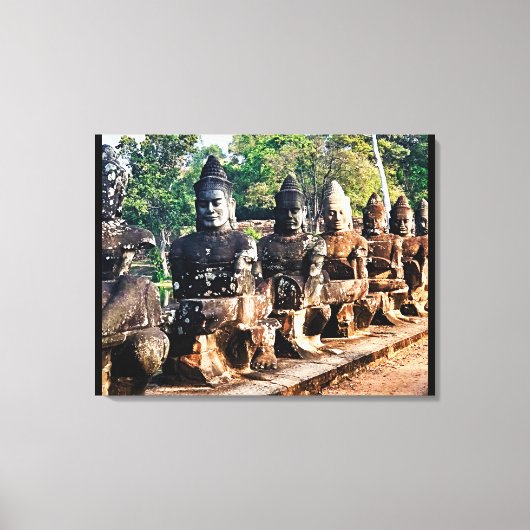 Angkor Thom God Statues  Canvas Afdruk (Voorkant)