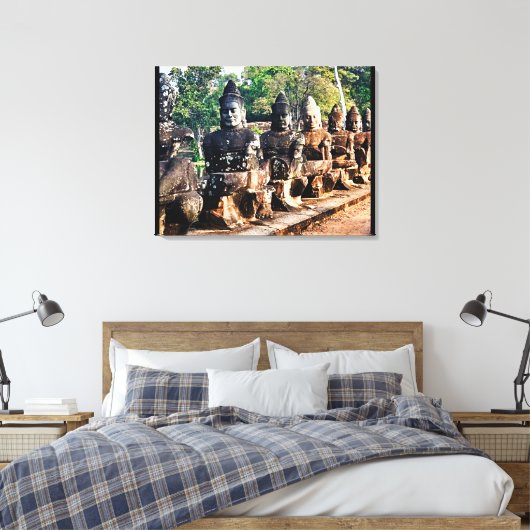 Angkor Thom God Statues  Canvas Afdruk (Insitu (Slaapkamer))
