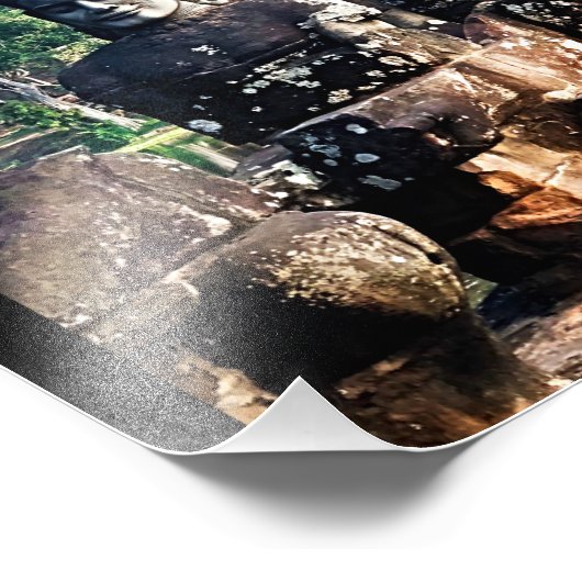 Angkor Thom God Statues  Foto Afdruk (Hoek)