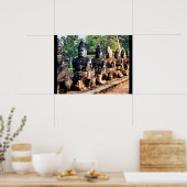 Angkor Thom God Statues  Poster (Keuken)