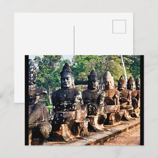 Angkor Thom Goden Beelden Briefkaart (Voorkant / Achterkant)