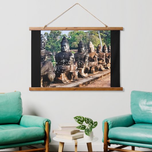 Angkor Thom Goden Beelden  Hangend Wandkleed (Woonkamer)