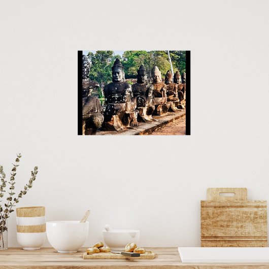 Angkor Thom Goden Beelden Poster (Keuken)