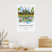 Angkor Wat Aquarel Poster Angkor Wat Reizen (Keuken)