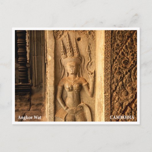 Angkor Wat Architecture Detail Postcard Feestdagenkaart (Voorkant)