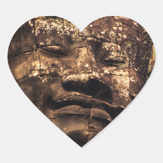 Angkor Wat Boeddha Hart Sticker (Voorkant)