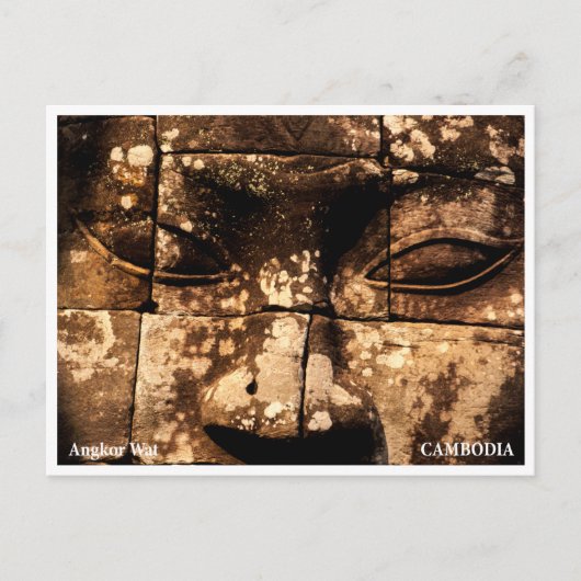 Angkor Wat Buddha Eyes Siem Reap Postcard Feestdagenkaart (Voorkant)