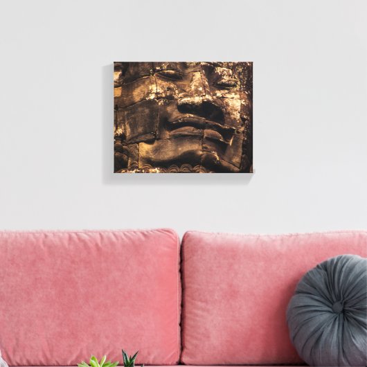 Angkor Wat Cambodia Buddha Totem - Canvas Wall Art (Insitu (Woonkamer))