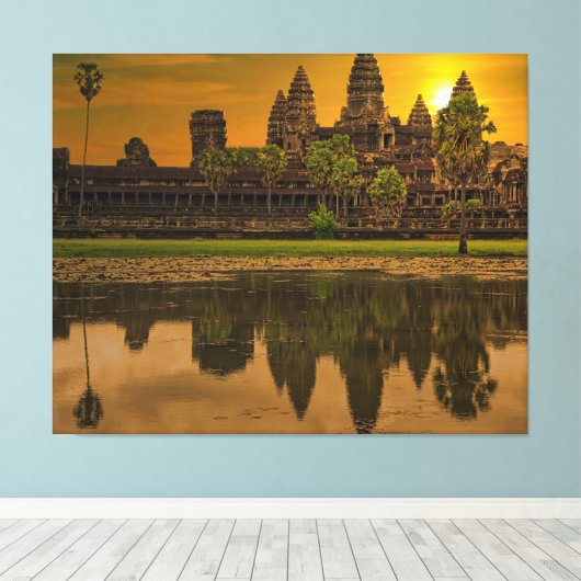 Angkor Wat Cambodia Khmer Temple Canvas Afdruk (Insitu (Houten vloer))