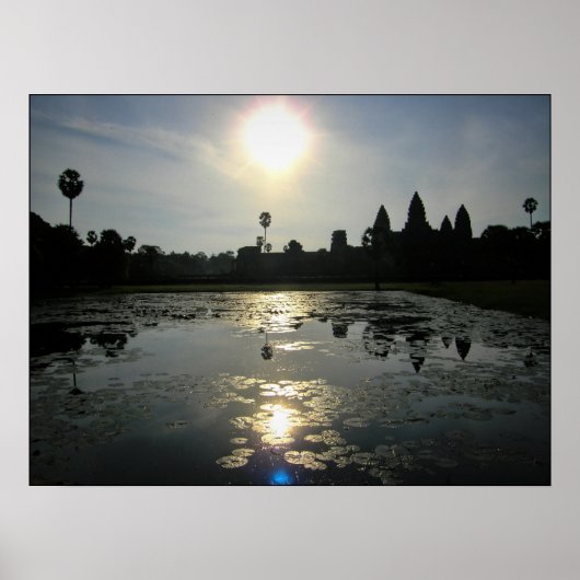 Angkor Wat Cambodia Morning Silhouette Print (Voorkant)