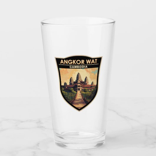 Angkor Wat Cambodia Travel Art Vintage Glas (Voorkant)