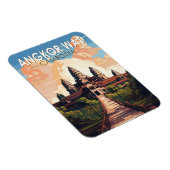 Angkor Wat Cambodia Travel Art Vintage Magneet (Rechterzijde)