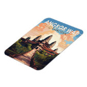 Angkor Wat Cambodia Travel Art Vintage Magneet (Linkerzijde)